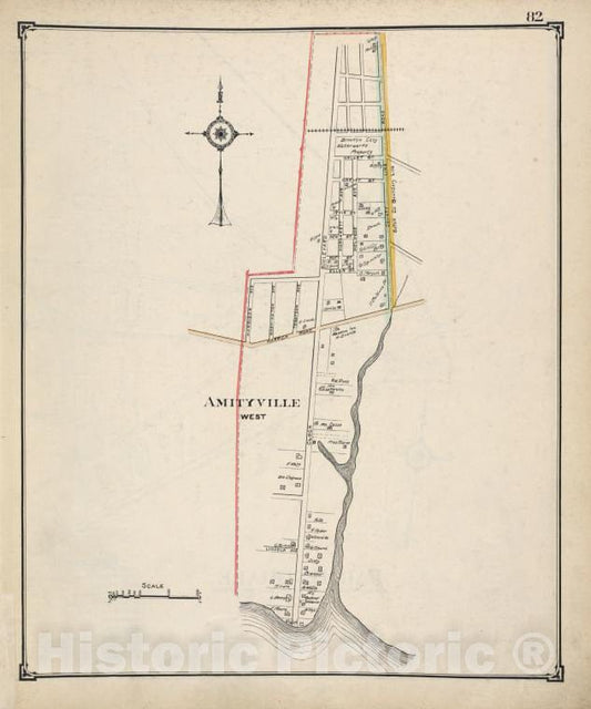 Historic Map - Amityville West - Nassau County (N.Y.)- New York (State) - Nassau County - Vintage Wall Art