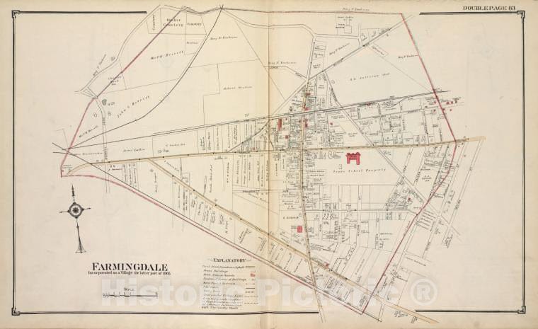 Historic Map - Farmingdale - Nassau County (N.Y.)- New York (State) - Nassau County - Vintage Wall Art