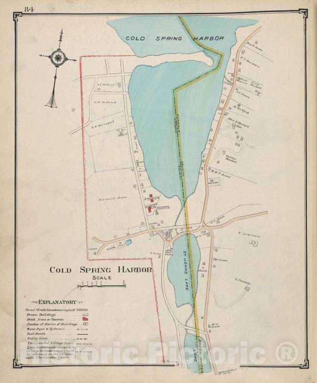 Historic Map - Cold Spring Harbor - Nassau County (N.Y.)- New York (State) - Nassau County - Vintage Wall Art