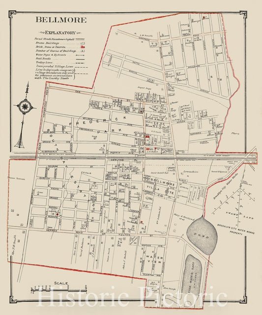 Historic Map - Bellmore - Nassau County (N.Y.)- New York (State) - Nassau County - Vintage Wall Art