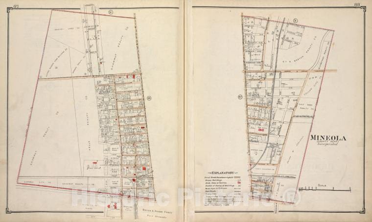 Historic Map - Mineole - Nassau County (N.Y.)- New York (State) - Nassau County - Vintage Wall Art