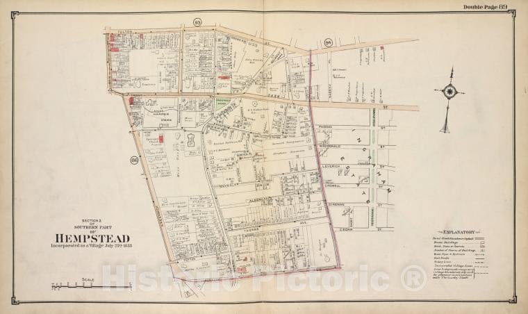 Historic Map - Section 2 Of Southern Part Of Hempstead - Nassau County (N.Y.)- New York (State) - Nassau County - Vintage Wall Art