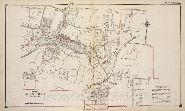 Historic Map - Part Of Glen Cove (Easternly Portion) - Nassau County (N.Y.)- New York (State) - Nassau County - Vintage Wall Art