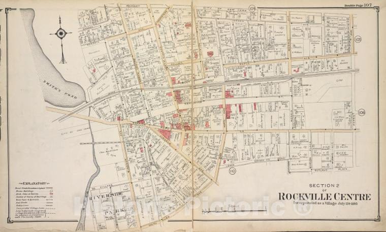 Historic Map - Section 2 Of Rockville Centre - Nassau County (N.Y.)- New York (State) - Nassau County - Vintage Wall Art