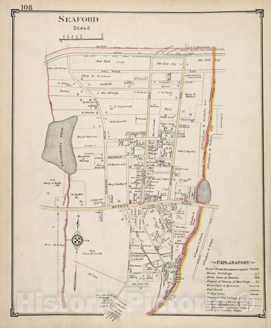 Historic Map - Seaford - Nassau County (N.Y.)- New York (State) - Nassau County - Vintage Wall Art