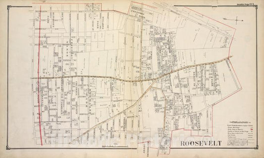 Historic Map - Roosevelt - Nassau County (N.Y.)- New York (State) - Nassau County - Vintage Wall Art