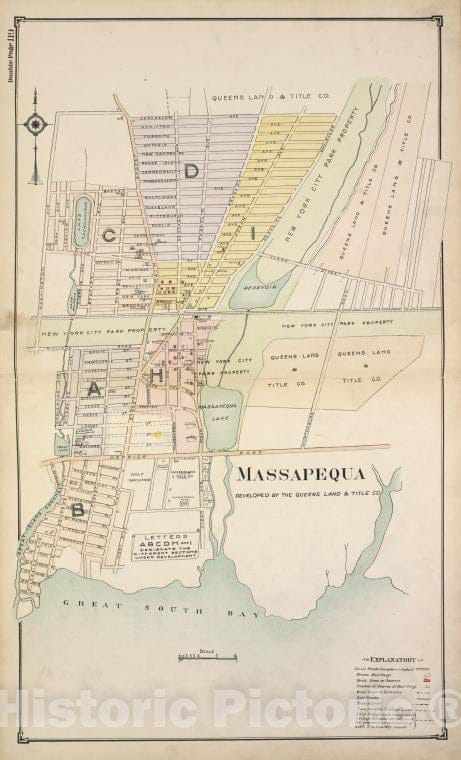 Historic Map - Massapequa - Nassau County (N.Y.)- New York (State) - Nassau County - Vintage Wall Art