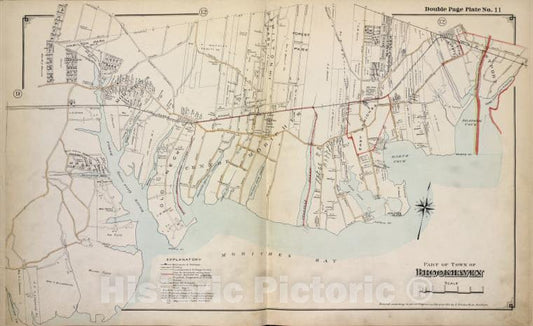 Historic 1915 Map - Part Of Town Of Brookhaven - Suffolk County (N.Y.Atlas Of Suffolk County, Long Island, New York - Vintage Wall Art, V3