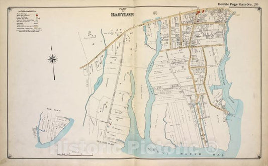 Historic 1915 Map - Part Of Babylon - Suffolk County (N.Y.Atlas Of Suffolk County, Long Island, New York - Vintage Wall Art