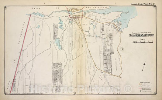 Historic 1915 Map - Part Of Town Of Southampton - Suffolk County (N.Y.Atlas Of Suffolk County, Long Island, New York - Vintage Wall Art, V2