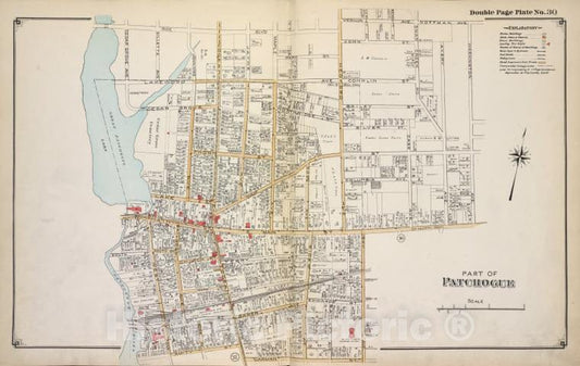 Historic 1915 Map - Part Of Patchogue - Suffolk County (N.Y.Atlas Of Suffolk County, Long Island, New York - Vintage Wall Art