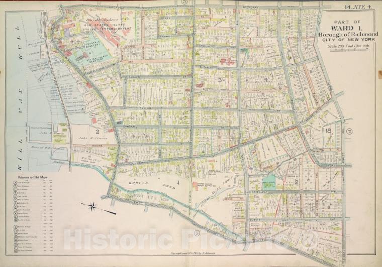 Historic 1907 Map - Plate 4, Part Of Ward 1. [Map Bound By Broadway, Forest Ave, Che - Vintage Wall Art