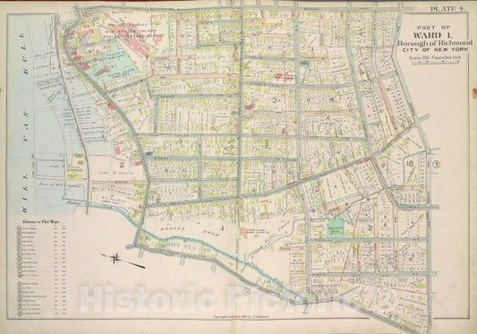 Historic 1907 Map - Plate 4, Part Of Ward 1. [Map Bound By Broadway, Forest Ave, Che - Vintage Wall Art