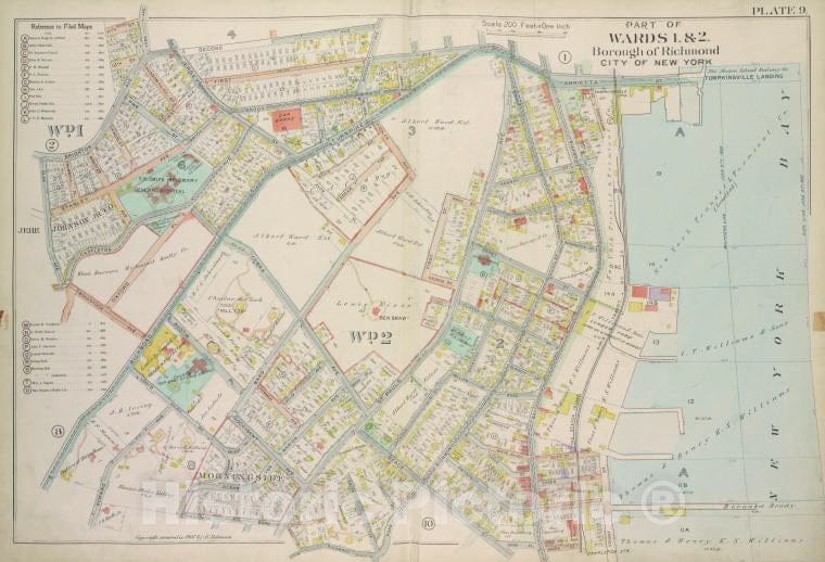 Historic 1907 Map - Plate 9, Part Of Wards 1 & 2: [Map Bound By Brighton Ave, York A - Vintage Wall Art