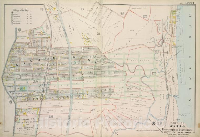 Historic 1907 Map - Plate 15, Part Of Ward 4: [Map Bound By Old Town Road, Seaside B - Vintage Wall Art