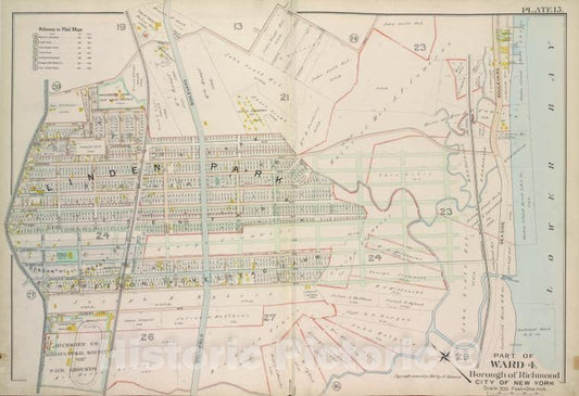 Historic 1907 Map - Plate 15, Part Of Ward 4: [Map Bound By Old Town Road, Seaside B - Vintage Wall Art