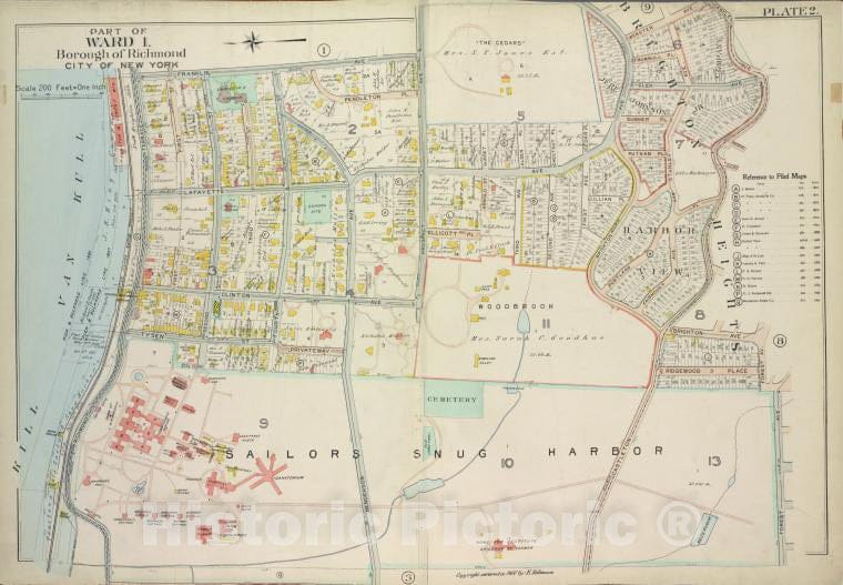Historic 1907 Map - Plate 2 Part Of Ward 1: [Map Bound By Franklin Ave, Prospect Ave - Vintage Wall Art