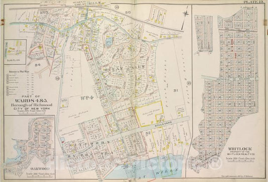 Historic 1907 Map - Plate 19, Part Of Wards 4 & 5: [Map Bound By Railroad Ave, The S - Vintage Wall Art