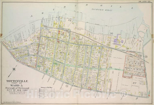 Historic 1907 Map - Plate 23, Part Of Ward 5: [Map Bound By Old Pier & Bulkhead Line - Vintage Wall Art