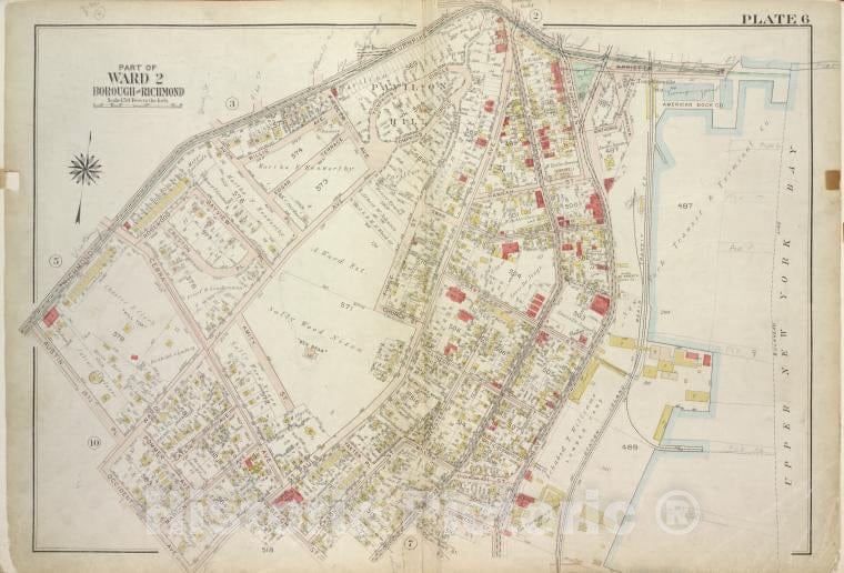 Historic 1917 Map - Plate 6, Part Of Ward 2 [Map Bound By Richmond Turnpike, Arriett - Staten Island (New York, N.Y.) - Vintage Wall Art