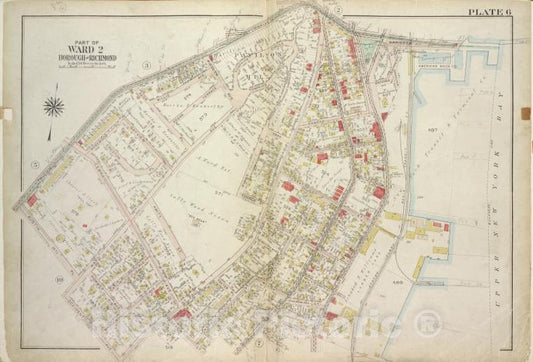 Historic 1917 Map - Plate 6, Part Of Ward 2 [Map Bound By Richmond Turnpike, Arriett - Staten Island (New York, N.Y.) - Vintage Wall Art