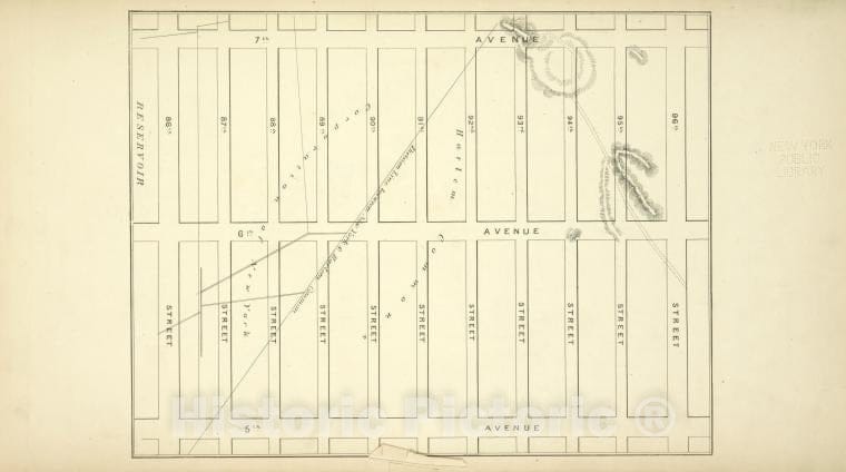 Historic Map - [Map Bounded By 7Th Avenue, 96Th Street, 5Th Avenue, 86Th Street - - Vintage Wall Art