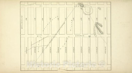 Historic Map - [Map Bounded By 7Th Avenue, 96Th Street, 5Th Avenue, 86Th Street - - Vintage Wall Art