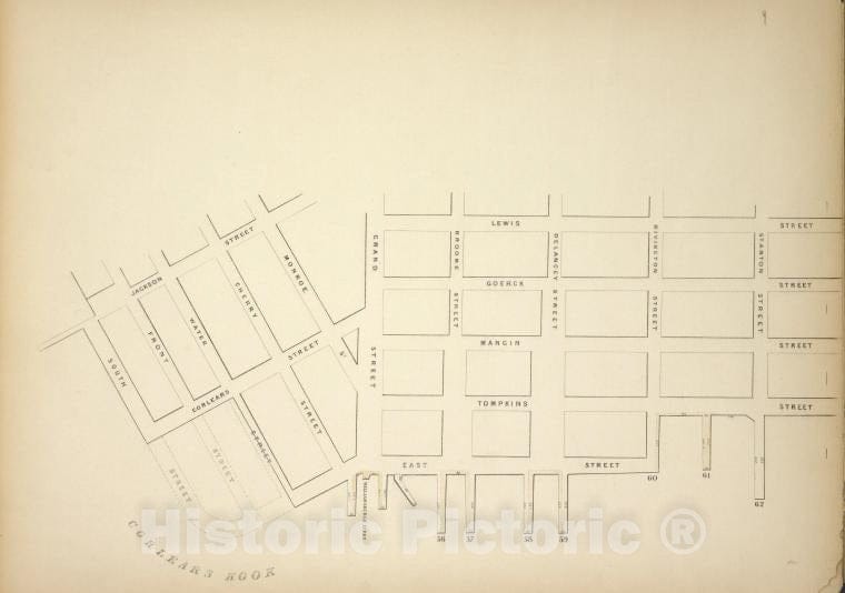 Historic Map - [Map Bounded By Jackson Street, Lewis Street, Stanton Street, Pi - Vintage Wall Art