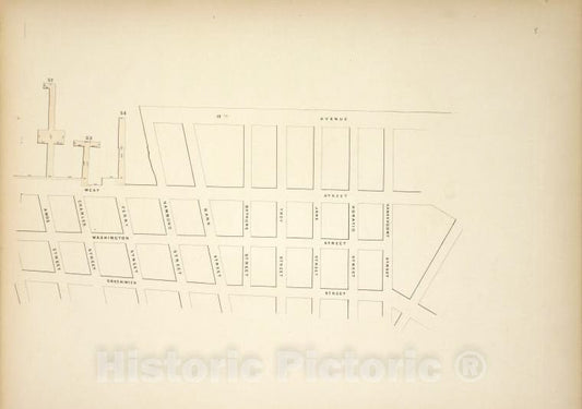 Historic Map - [Map Bounded By Pier - Line 52-54, 13Th Avenue, Gansevoort Stree - Vintage Wall Art