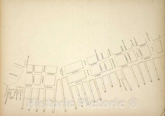 Historic Map - [Map Bounded By Front Street, Burling Slip, Pier - Line 1-20, Wh - Vintage Wall Art