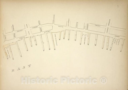 Historic Map - [Map Bounded By Front Street, Market Street, Pier - Line 21-40, Vintage Wall Art