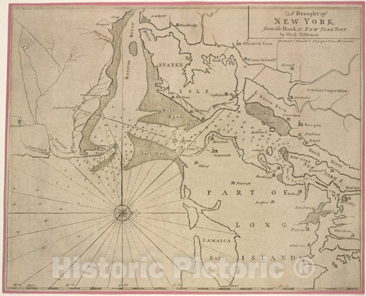 Historic Map - A Draught Of New York From The Hook To New York Town - New York (N.Y.) The Eno Collection Of New York City Views. - Vintage Wall Art