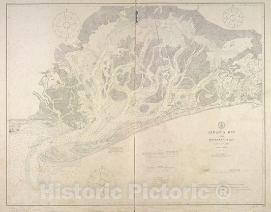 Historic 1911 Map - Jamaica Bay And Rockaway Inlet, Long Island, New York. - Vintage Wall Art