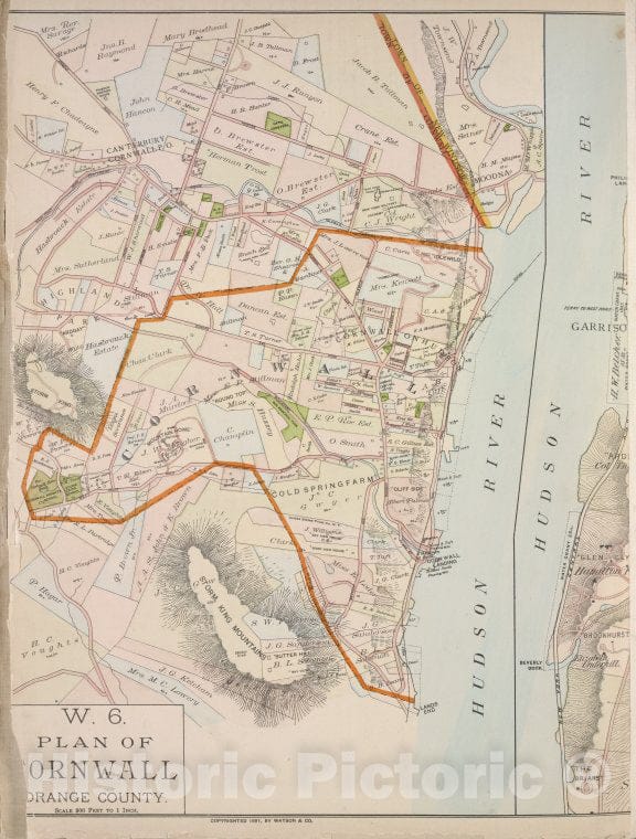 Historic Map - 1891 Hudson River Valley (N.Y. And N.J.), Plan Of Cornwall Orange County. - Vintage Wall Art