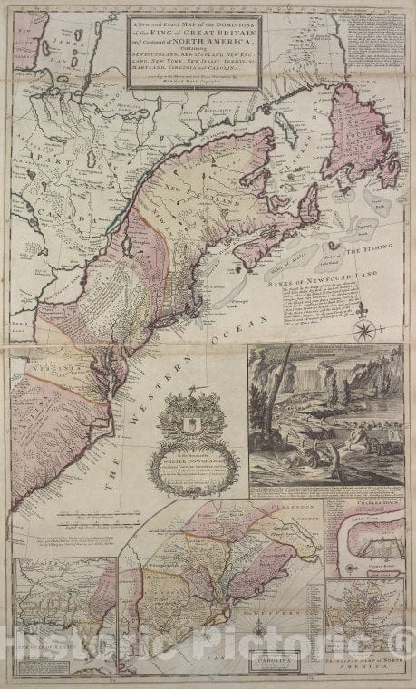 Historic 1715 [I.E. 1731?] Map - A New And Exact Map Of The Dominions Of The King Of Great Britai - Great Britain - North America - Canadamaps Of North America. - Vintage Wall Art