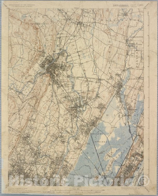 Historic Map - 1903 New Jersey (N.J.), Paterson, N.J. - N.Y, Ed. Of Feb. 1903, Repr. 1924 - Vintage Wall Art