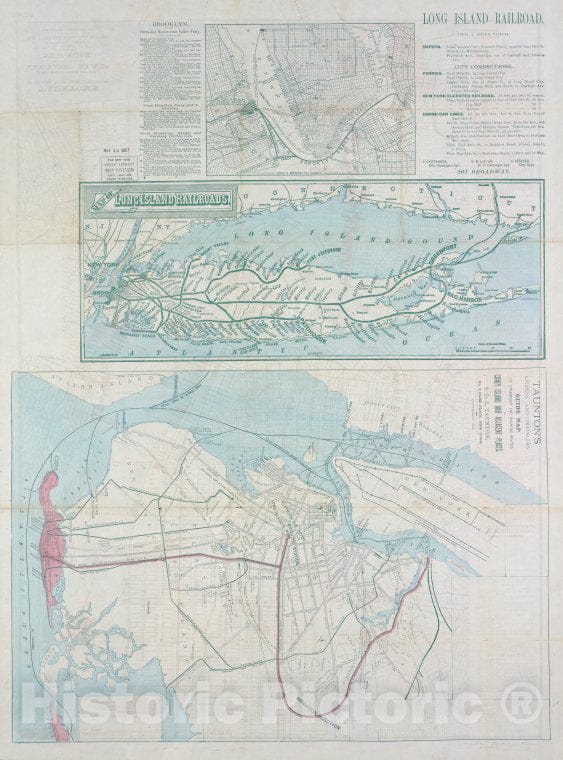 Historic Map - 1879 New York (N.Y.), Taunton'S Pocket Edition Of The Merchant'S And Shipper'S Guide Map To The Port Of New York - Vintage Wall Art