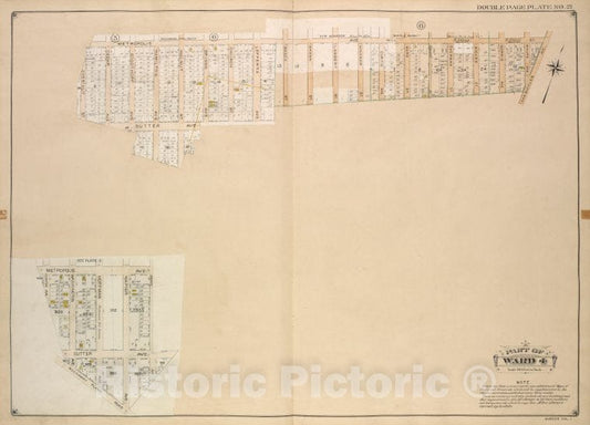 Historic Map - 1907 Queens, New York (N.Y.) Ward 4; [Metropolis, Mill, Vansicklen, Sutter, Chestnut ; Including Metropolis, Grant, Rockaway Plank Road, Clinton - Vintage Wall Art
