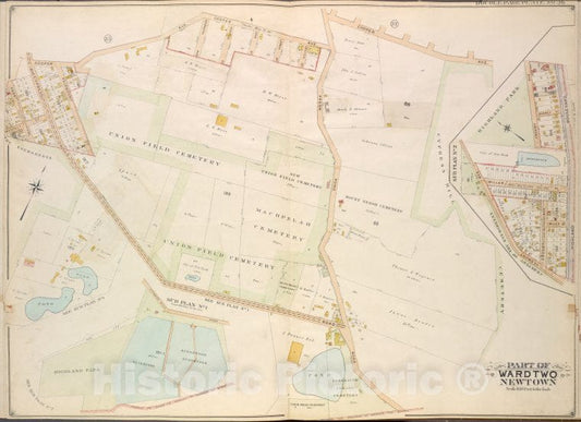 Historic Map - 1908 Queens (New York, N.Y.), Cooper Ave, Fresh Pond Road, Cypress Hills Road; Including Fairmount St Park Pl, Prospect St.No. 1; - Vintage Wall Art