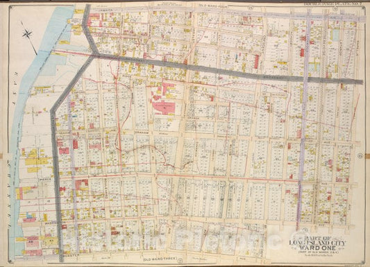 Historic Map - 1908 Queens, Vol. 2, Double Page No. 7; Part Of Long Island City Ward One (Part Of Old Wards 3 & 4) - Vintage Wall Art
