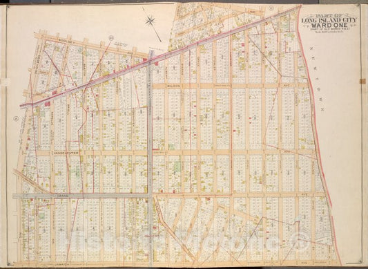 Historic Map - 1903 Queens County, New York (N.Y.) Queens, Long Island City Ward One (Old Wards Four And Five); Albert, Theodore, Purdy, Flushing; Bowery Bay - Vintage Wall Art