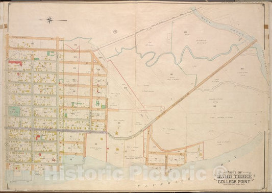 Historic 1908 Updated To 1913 Map - Queens, Vol. 3, Double Page Plate No. 3; Part Of Ward Three Coll - Vintage Wall Art