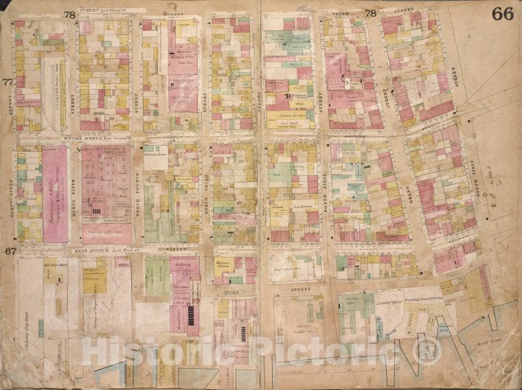 Historic 1868 Map - Brooklyn, Vol. 4, Double Page Plate No. 66; [Map Bounded By 3Rd - Vintage Wall Art