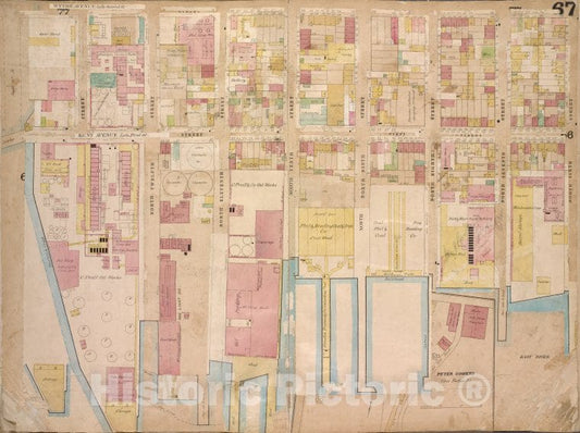 Historic 1868 Map - Brooklyn, Vol. 4, Double Page Plate No. 67; [Map Bounded By Wyth - Vintage Wall Art