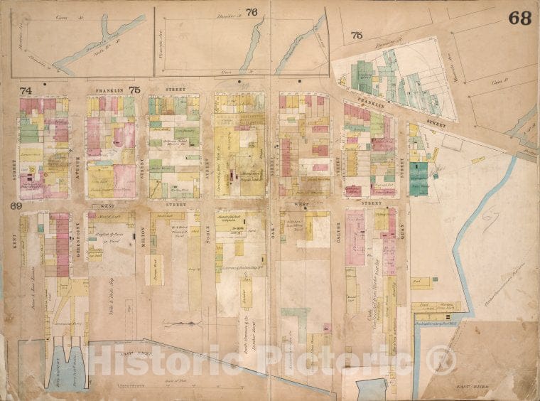 Historic 1868 Map - Brooklyn, Vol. 4, Double Page Plate No. 68; [Map Bounded By Mese - Vintage Wall Art