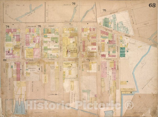 Historic 1868 Map - Brooklyn, Vol. 4, Double Page Plate No. 68; [Map Bounded By Mese - Vintage Wall Art