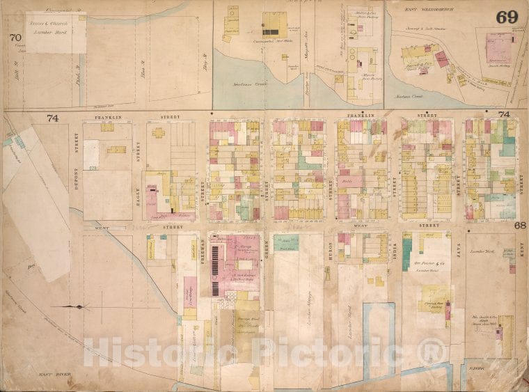 Historic 1868 Map - Brooklyn, Vol. 4, Double Page Plate No. 69; [Map Bounded By Bell - Vintage Wall Art