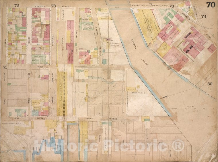 Historic 1868 Map - Brooklyn, Vol. 4, Double Page Plate No. 70; [Map Bounded By Vern - Vintage Wall Art