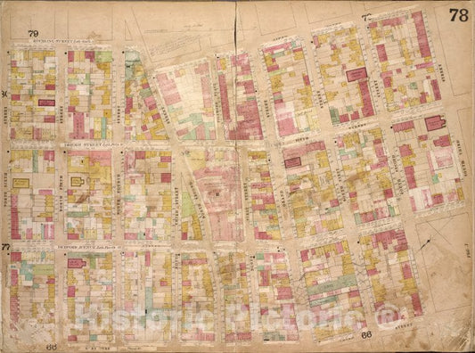 Historic 1868 Map - Brooklyn, Vol. 4, Double Page Plate No. 78; [Map Bounded By Roeb - Vintage Wall Art