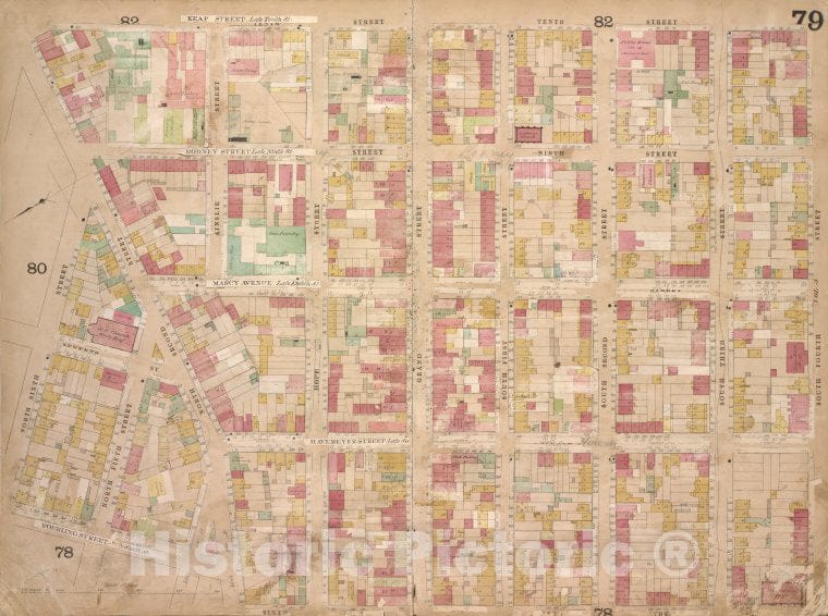 Historic 1868 Map - Brooklyn, Vol. 4, Double Page Plate No. 79; [Map Bounded By Keap - Vintage Wall Art